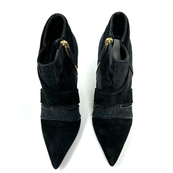 Narcisco Rodriguez Suede Animal Print Ankle Boots Booties - Picture 10 of 14